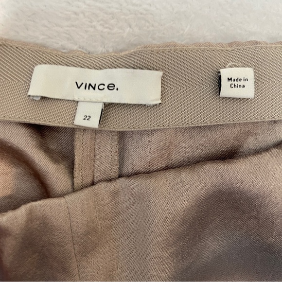 Vince Tan Oat Wide Leg Satin Professional Workwear Pant Women's Plus 22 - Picture 6 of 16